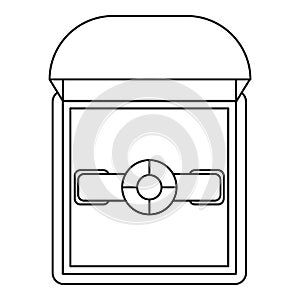 Ring in a gift box icon, outline style