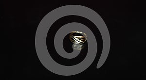 Ring gold small backgroun black