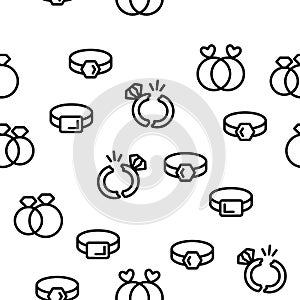 Ring Jewelry Vector Seamless Pattern