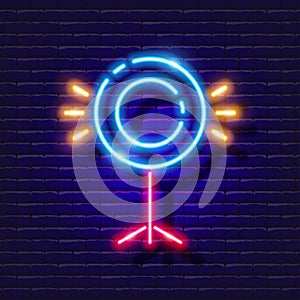 Ring LED light neon icon. Photo and video concept. Vector illustration of a sign for design, website, decoration, online store