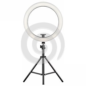 A ring light with a tripod