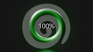 Ring with loading percent charge. Motion. Loading percentages of charging or process on device. Background with the