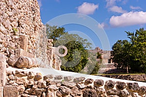 Ring at the Mayan ballgame court in the ancient Mayan city Uxmal, Mexico,Yucatan photo