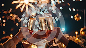 Ring in New Year\'s Eve amid a jubilant crowd, cheers and celebration abound, Ai Generated