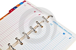 Ring notebook, addressbook.