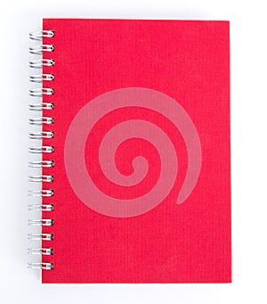 Ring notebook with red cover