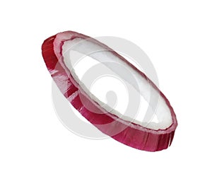 Ring of onion for burger on white