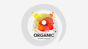 Ring organic vector logo sign for corporate identity. Logotype emblem illustration. Fashion colorful badge design layout.