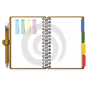 Ring Organizer Notebook With Pencil And Post it Paper