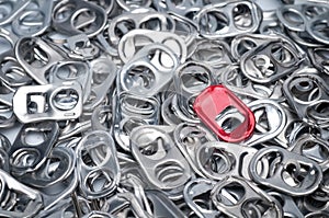 Ring pull aluminum of cans, background