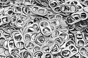 Ring pull aluminum of cans, background