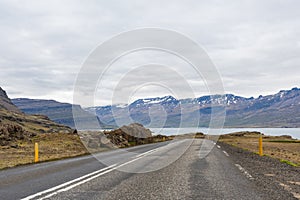 The ring road in Berufjordur in east Iceland photo