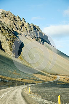 Ring Road, blue sky, rock mountain, Iceland