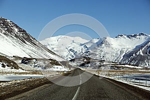 Ring road in Iceland, wintertime