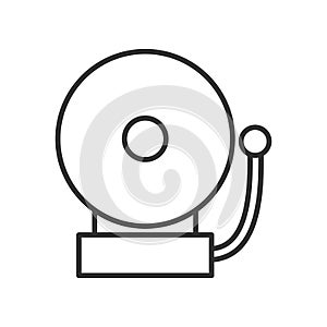 Ring School Alarm Outline Flat Icon on White