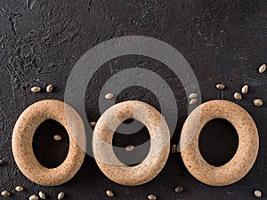 Ring-shaped cracknel with whole grain hemp flour photo