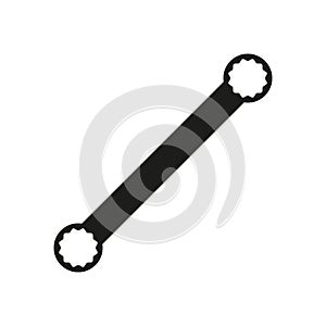 Ring spanner vector icon on white background