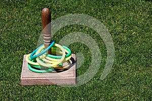 Ring Toss Game in Grass Lawn