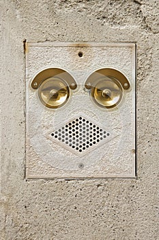 Ringer and speaker that look like a face. photo