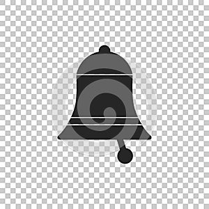 Ringing bell icon isolated on transparent background. Alarm symbol, service bell, handbell sign, notification symbol