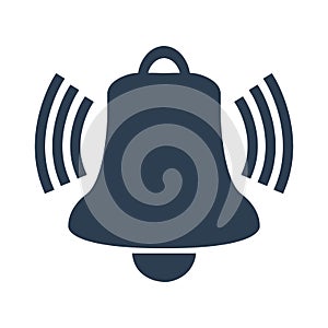 Ringing bell icon on white background.