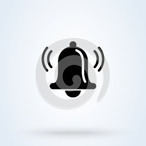 Ringing bell sign icon or logo. Notification concept. Vibrate bell and Alarm vector illustration