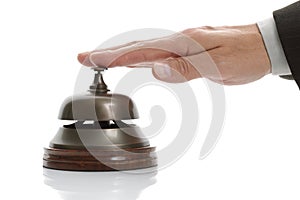 Ringing hotel reception bell