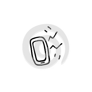 Ringing mobile phone. Vector sketch illustration - smartphone with touchscreen display