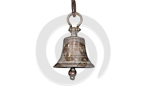 Ringing the old bell in the temple