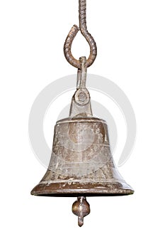 Ringing the old bell in the temple