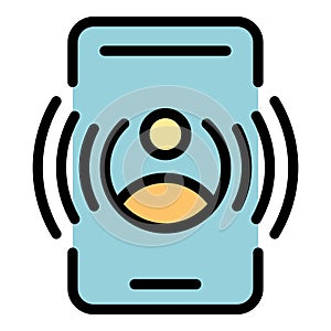Ringing phone icon vector flat