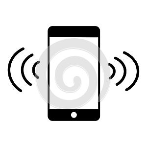 Ringing phone icon. Vibrate sign. Incoming call. Device technology. Flat style. Vector illustration. Stock image.