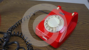 Ringing Red Rotary Phone