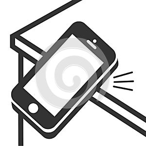 Ringing smartphone icon. Mobile phone ringing or vibrating flat icon for apps or websites