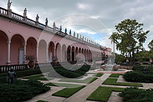 Ringling museum historic building and plants.