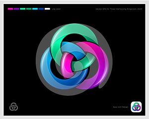 Rings icon. Three rings bind each other. Icon for business and internet.