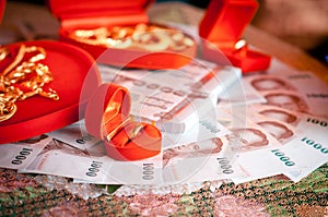 Rings and Money in Thai wedding