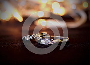 Rings, wedding, love, forever,  illuminated background