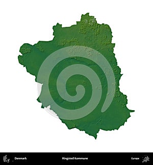 Ringsted Kommune, Denmark, isolated on white. Physical