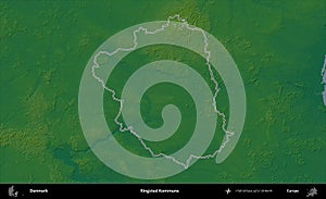 Ringsted Kommune outlined, Denmark. Physical