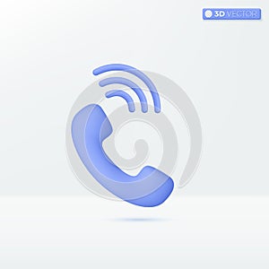 Ringtone from phone icon symbols. bad talk, say no, cancle, do not, bad news concept. 3D vector isolated illustration design.