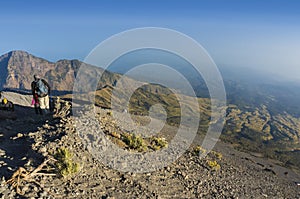 Rinjani mount hikers