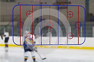 Rink diagram at an ice hockey arena