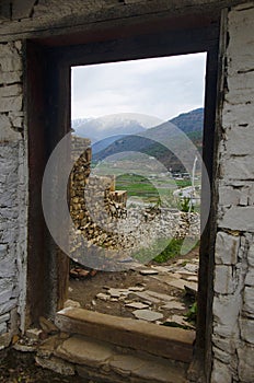 Rinpung Dzong. Large Drukpa Kagyu Buddhist monastery and fortress. Paro. Inner view. Paro