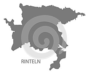 Rinteln German city map grey illustration silhouette shape