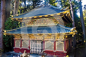 Rinzo Toshogu Shrine building in Nikko Japan at fall