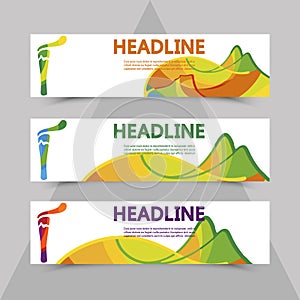 Rio 2016 Olympics flyers with abstract background.