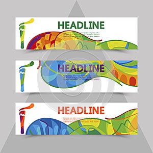 Rio 2016 Olympics flyers with abstract background.