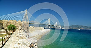 Rio antirio cable bridge in patra greece