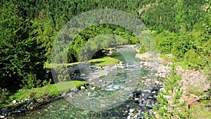 Rio Ara river Bujaruelo in Valle de Ordesa valley Pyrenees Huesca Aragon